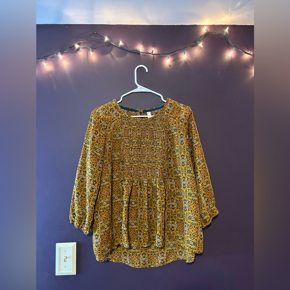 Dressy flowy long sleeve blouse